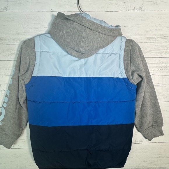Levi’s Puffer Vest Gray Hoodie Jacket 2 in 1 Boys 5-6 - Picture 3 of 4
